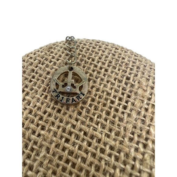 Vintage Crown Trifari Necklace Gold Tone 3 Strand Layered Gold Bead Stations 17" - Picture 5 of 5